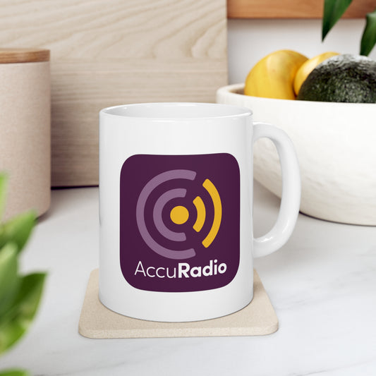 AccuRadio app tile ceramic mug